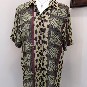 Olsen Collection animal print tunic blouse size 8
